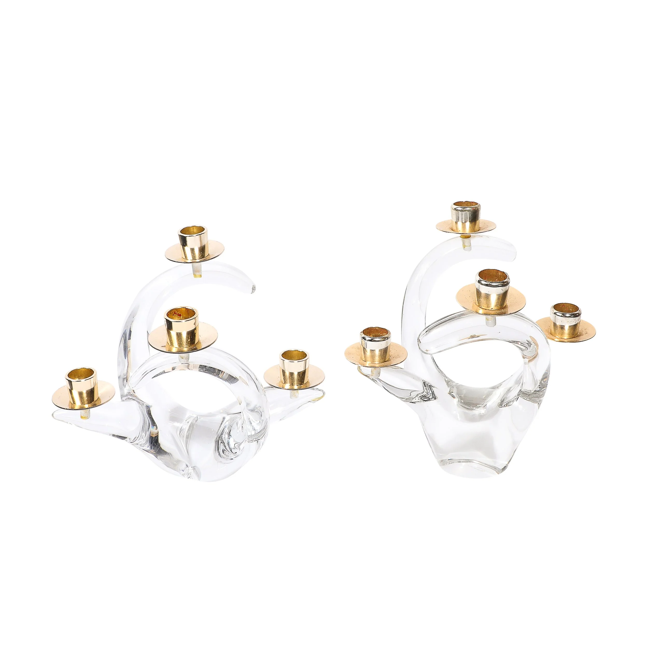Pair of Classical Tiffany & Co. Crystal Candlestick Holders — High